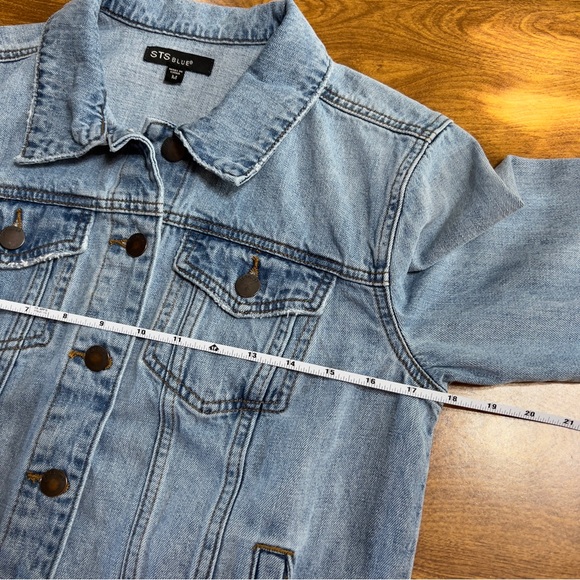STS BLUE Light Wash Colbey Fitted 100% Cotton Denim Jean Women Jacket size M - Picture 12 of 13